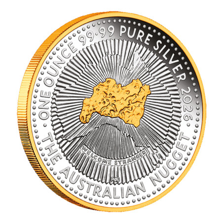 1 Dollar Argent Australie BE 2026 dorée - 40 ans du “Nugget”
