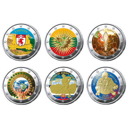 Lot 19 x 2 Euro 2025 colorisées