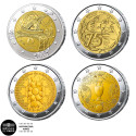 Lot 4 x 2 Euro France emblématiques