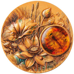 2 Dollars Argent 2026  dorée et colorisée - Libellule