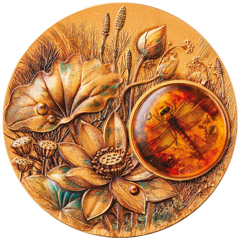 2 Dollars Argent 2026  dorée et colorisée - Libellule