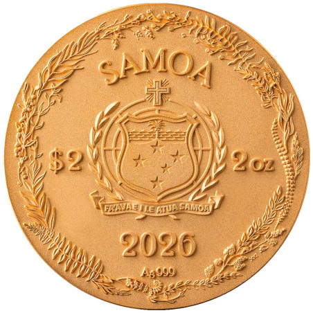 2 Dollars Argent 2026  dorée et colorisée - Libellule