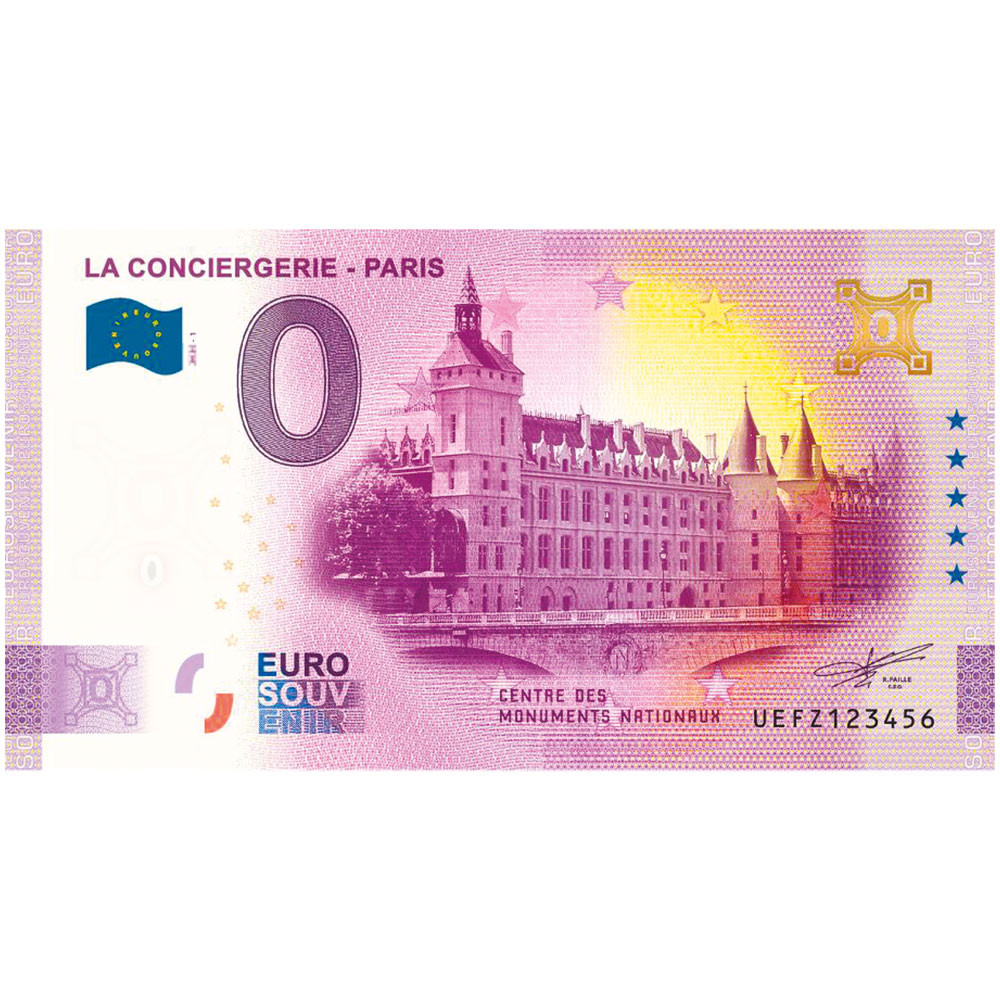 Billets Souvenir 0 Euro - Conciergerie - Paris