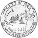 500 Lires Argent Vatican 1992 - Flotte de Christophe Colomb