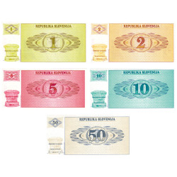 5 billets Slovénie 1990