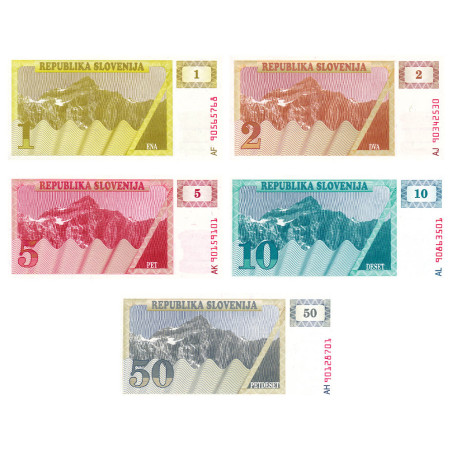 5 billets Slovénie 1990