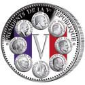 Pièce de collection colorisée - 8 présidents de  la Ve République
