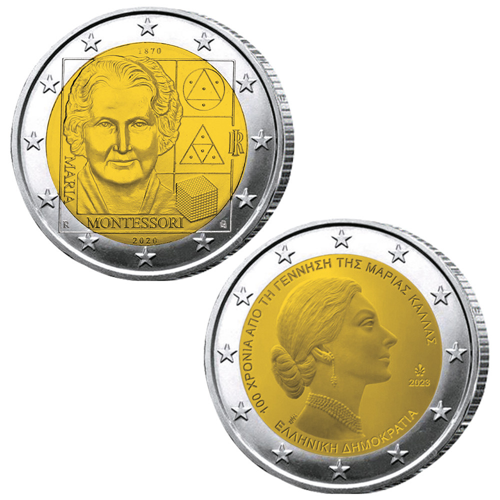 Lot  2 x 2 Euro Femmes