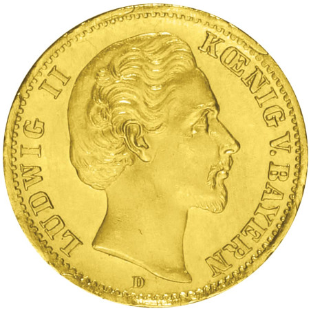 10 Mark Or  Royaume de Bavière - Louis II (1864-1886)