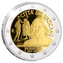 2 Euro Vatican BE 2023 - 550 ans de la mort  du Pérugin + 50 Cents Vatican - Pape François offerte
