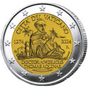 2 Euro Vatican BU 2024 - Saint Thomas d’Aquin + 50 Cents Vatican - Pape François offerte