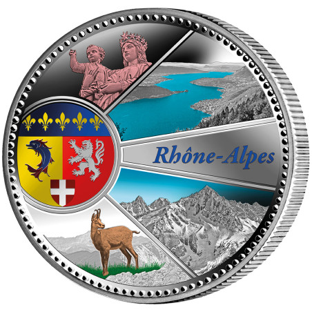 Pièce de collection colorisée - Rhône-Alpes