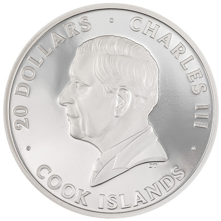 20 Dollars Argent Cook BE 2026 colorisée - Dragon du tonnerre