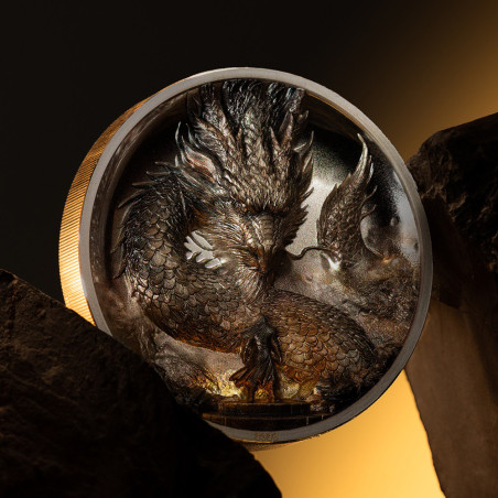 20 Dollars Argent Cook BE 2026 colorisée - Dragon du tonnerre