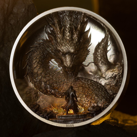 20 Dollars Argent Cook BE 2026 colorisée - Dragon du tonnerre