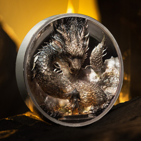 20 Dollars Argent Cook BE 2026 colorisée - Dragon du tonnerre