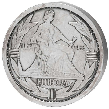 Presse-papier bronze argenté - Ecu Europa