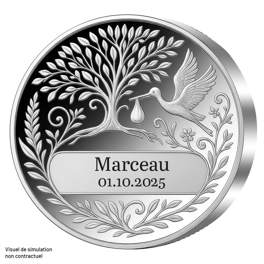 La pièce de Naissance en Argent BE