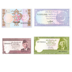 4 Billets Pakistan 1976-1999