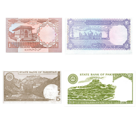 4 Billets Pakistan 1976-1999