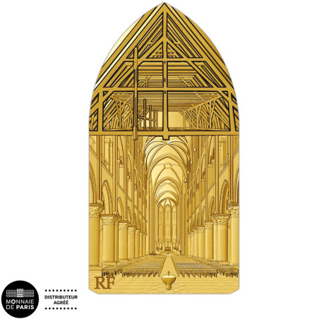 5000 Euro Or France BE 2024 colorisée - Notre-Dame de Paris