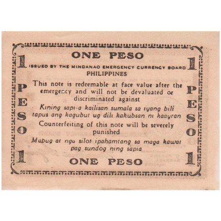 Billet de nécessité 1 Peso Philippines 1944