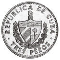 3 Pesos Cuba colorisée 1992-2002