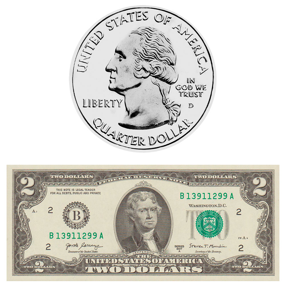 Set Dollar USA Déclaration d’Indépendance - Thomas Jefferson