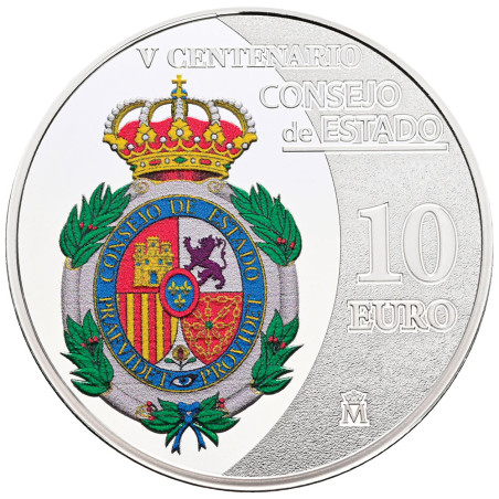 10 Euro Argent Espagne BE 2026 colorisée - 5e centenaire du Conseil d’État (2)