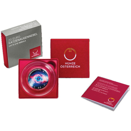 20 Euro Argent Autriche BE 2026 colorisée - Nébuleuse de l'Œil de Chat (2)