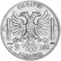 5 Lek Argent Albanie 1939 (2)