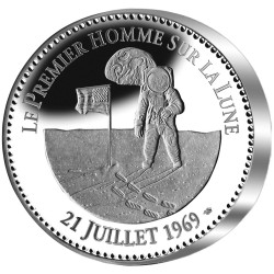 Pièce de collection  en Argent BE - Le premier homme sur la lune