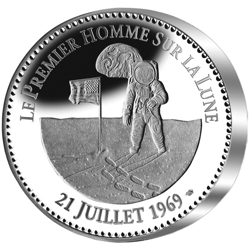 Pièce de collection  en Argent BE - Le premier homme sur la lune