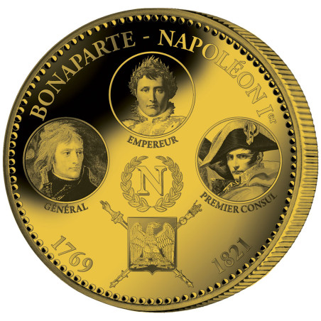 Pièce de collection dorée - Bonaparte - Napoléon Ier