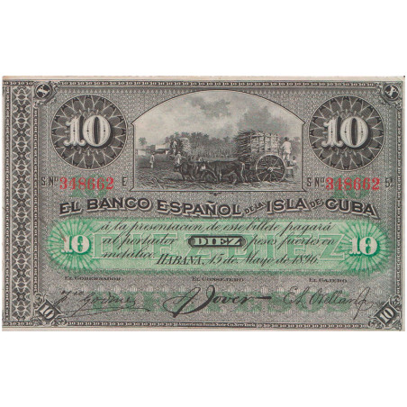 10 Pesos Cuba 1896