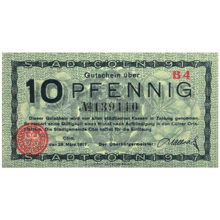 10 Pfennig Allemagne 1917 - République de Weimar