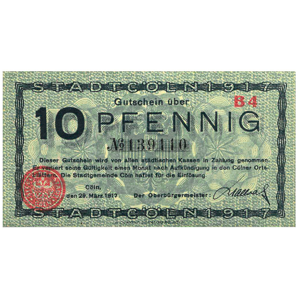 10 Pfennig Allemagne 1917 - République de Weimar