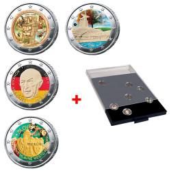 Lot 4 x 2 Euro colorisées 2026