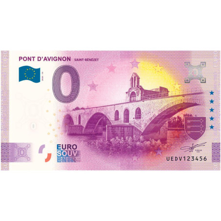 Billets Souvenir 0 Euro - Pont d’Avignon