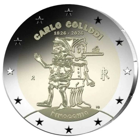2 Euro Italie BE 2026 Polissage inversé - Pinocchio