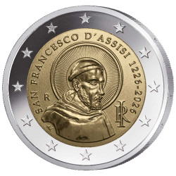 2 Euro Italie BE Polissage Inversé 2026 - St François d'Assise