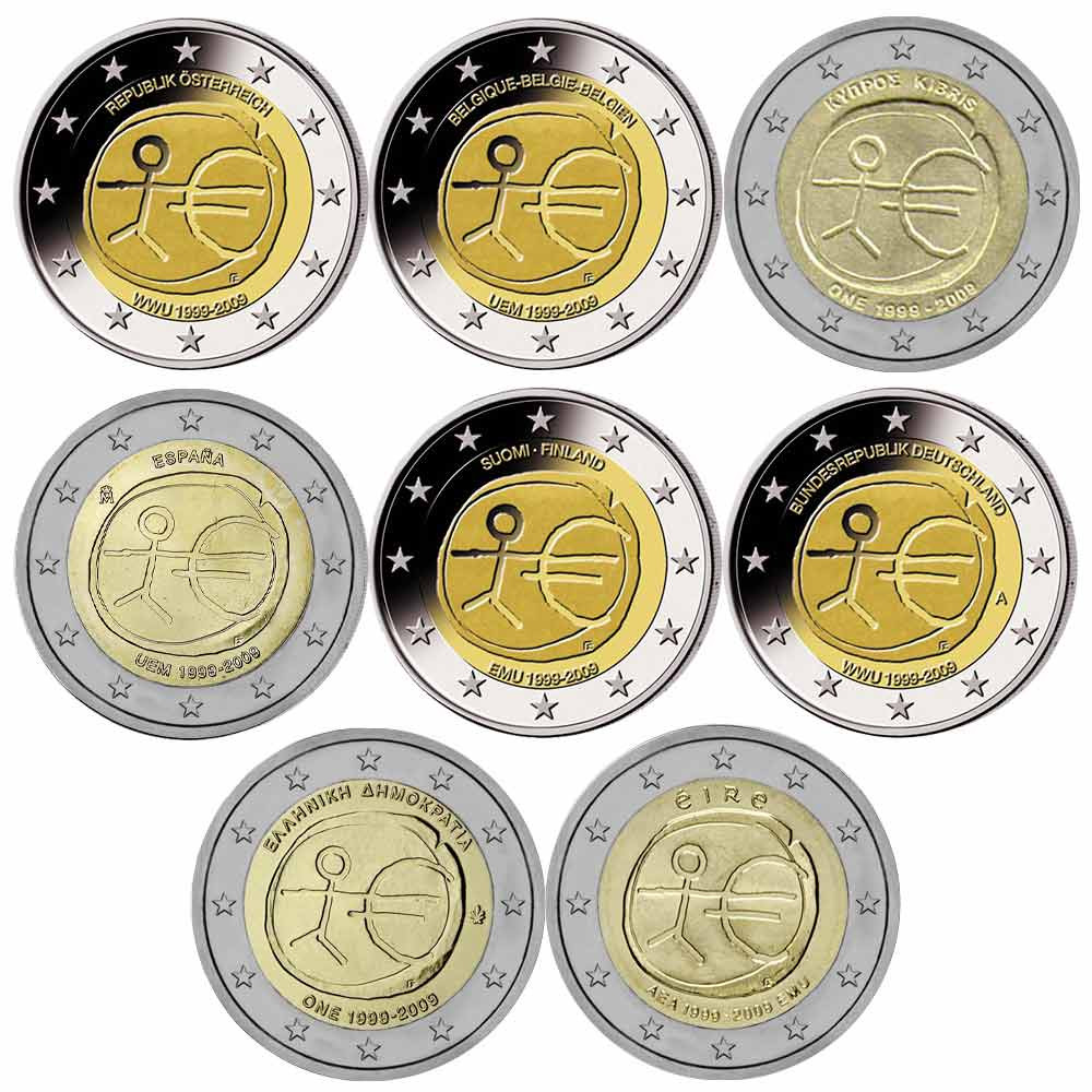 Lot 16 x 2 Euro UEM 2009