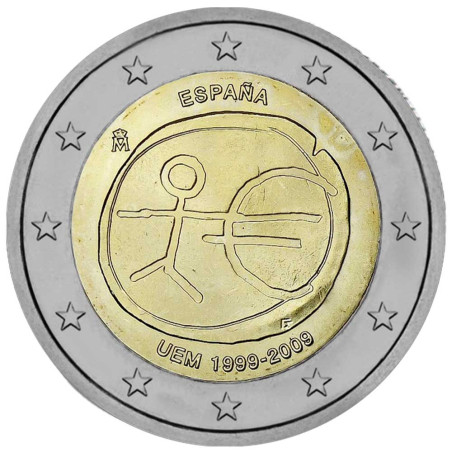 2009 - Espagne - 2 Euro commémorative 10 ans de l'Union Economique et Monétaire