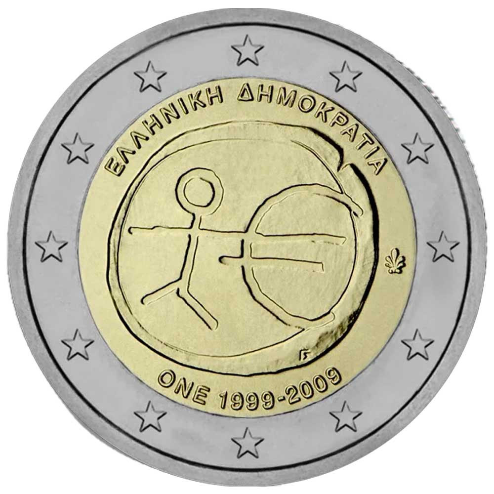 2009 - Grèce - 2 Euro commémorative 10 ans de l'Union Economique et Monétaire