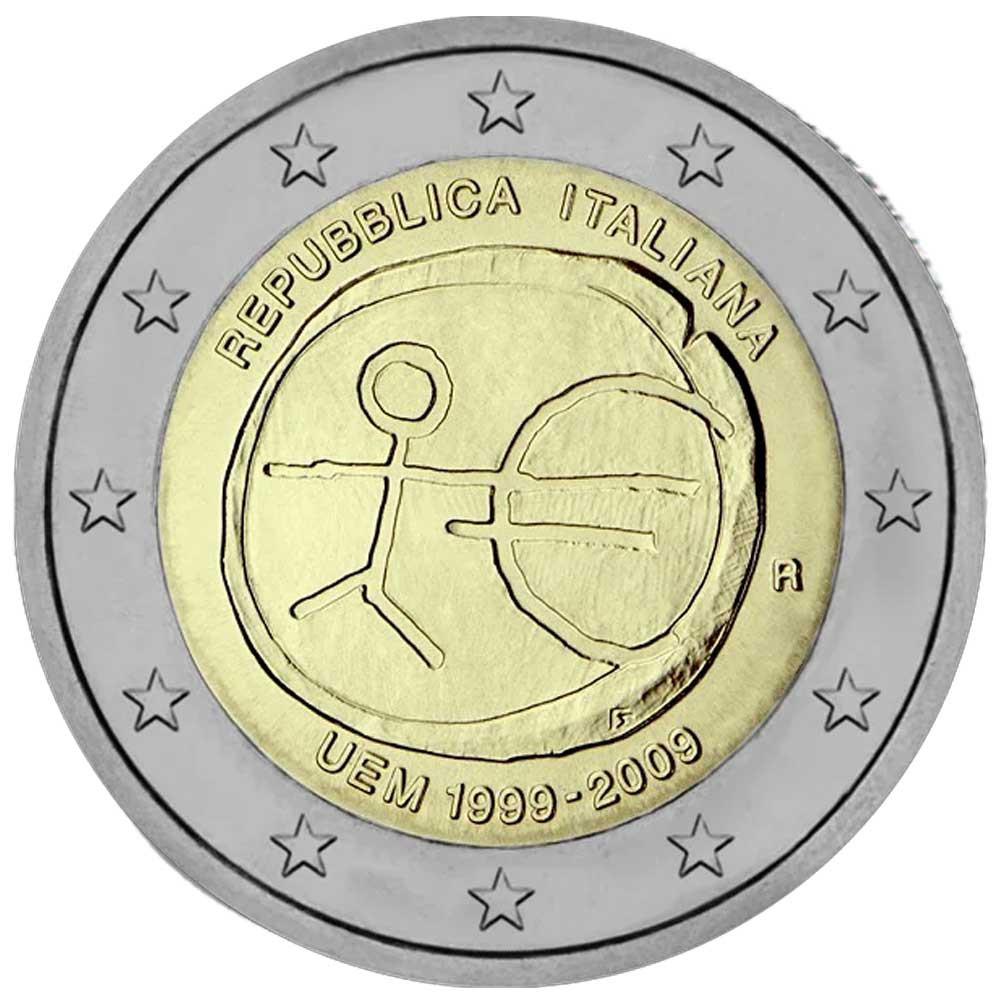 2009 - Italie - 2 Euro commémorative 10 ans de l'Union Economique et Monétaire