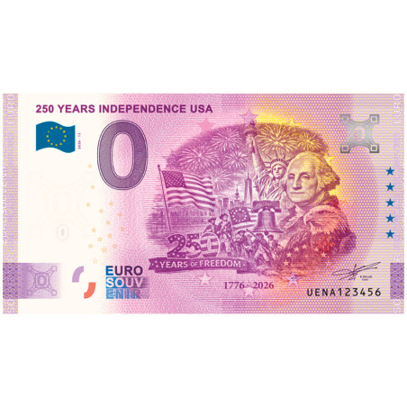Billet Souvenir 0 Euro - 250 ans de l’indépendance des USA