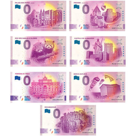 Lot 14 Billets Souvenir 0 Euro + 1 Billet Suprise Offert