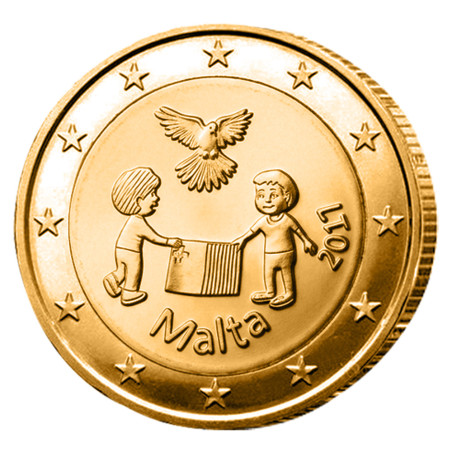 2 Euro Malte 2017 dorée - La Paix