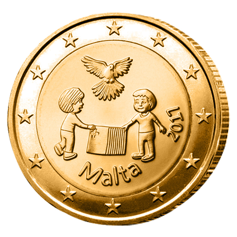 2 Euro Malte 2017 dorée - La Paix