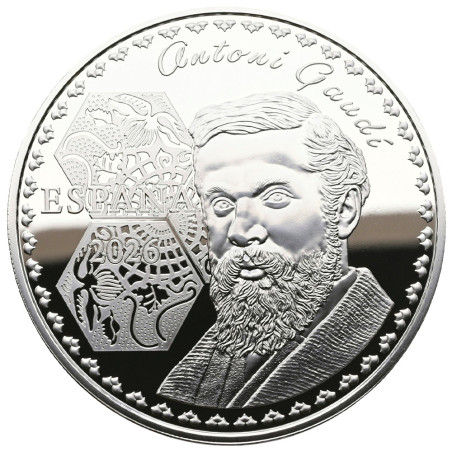 10 Euro Argent Espagne BE 2026 colorisée - Parc Güell - Antoni Gaudí